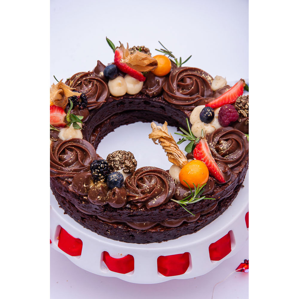 TORTA GIRLANDA DE BROWNIE