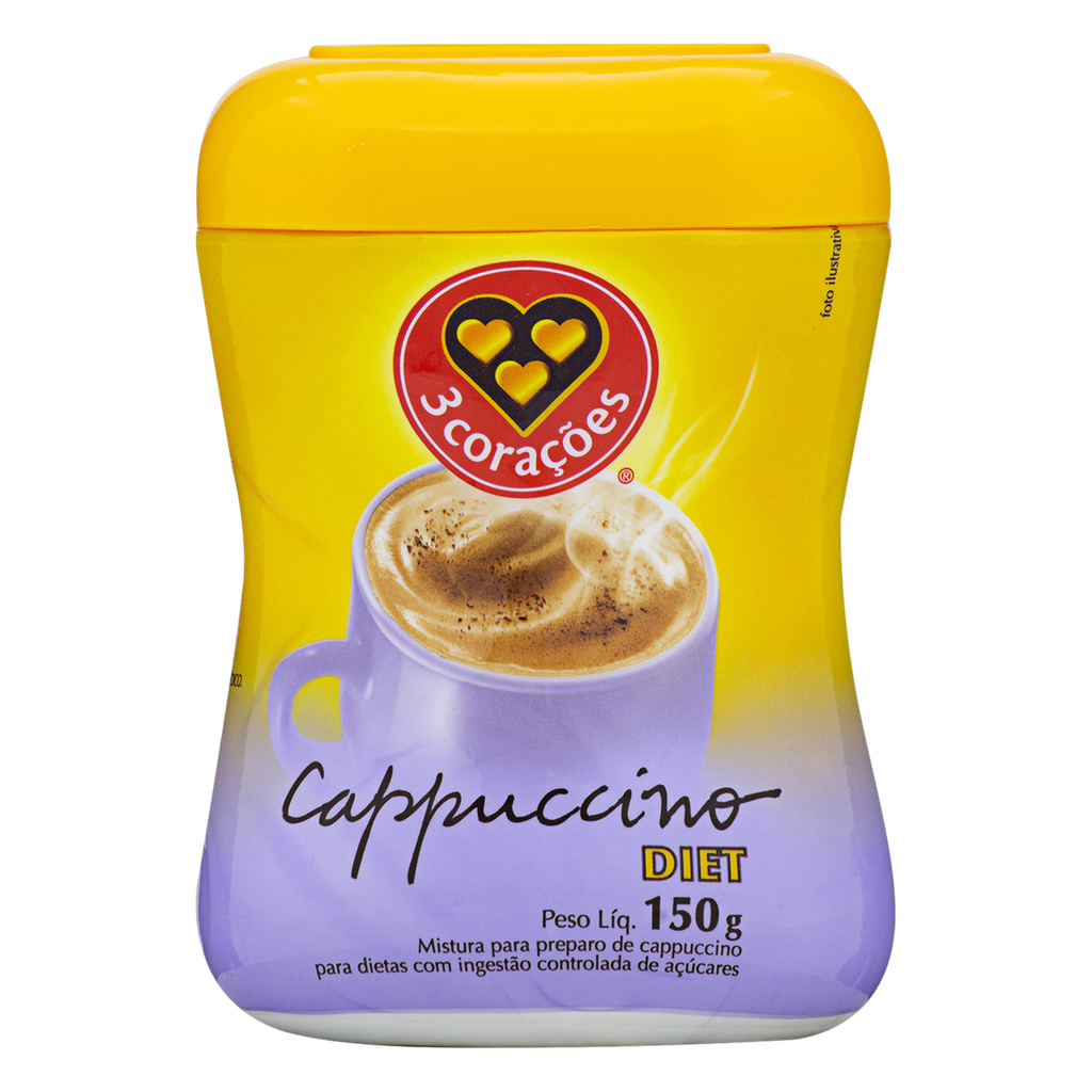 CAPPUCCINO 3 CORAÇÕES DIET 150G