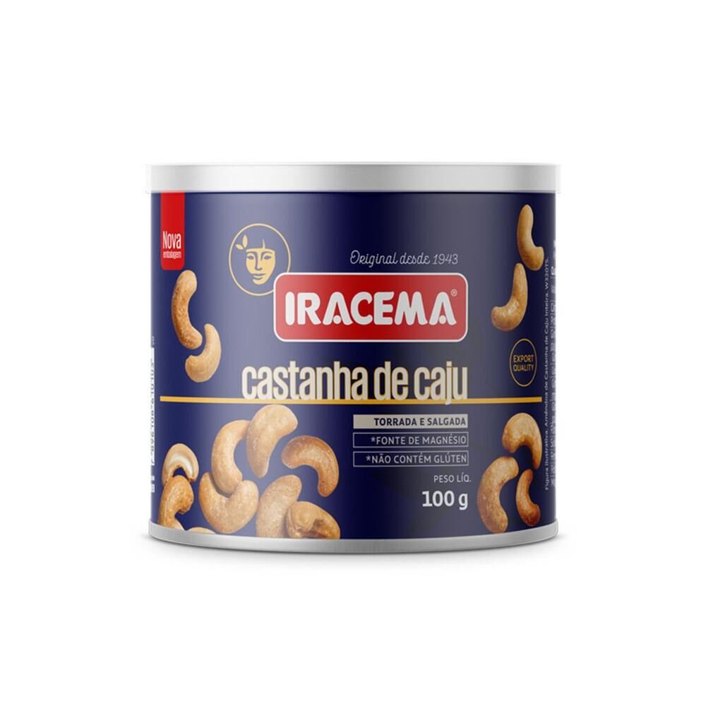 CASTANHA DE CAJU TORRADA/ SALGADA IRACEMA LATA - 100G