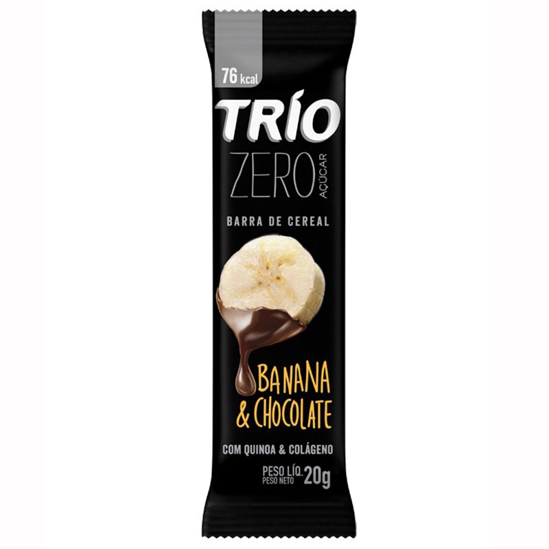 BARRA DE CEREAL TRIO ZERO BANANA/ CHOCOLATE- 20G