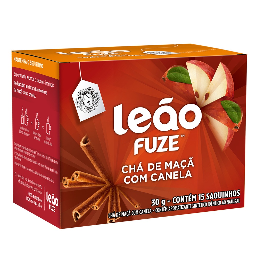 CHÁ MATE LEÃO MAÇA/CANELA - 30G