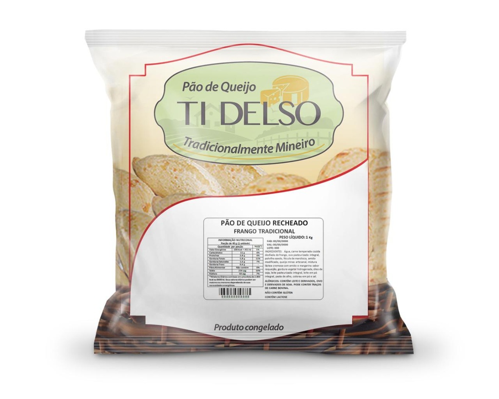 PÃO DE QUEIJO TI DELSO RECHEADO LOMBO E REQUEIJÃO - 1KG