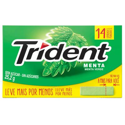 CHICLETE TRIDENT SABOR MENTA - 14un