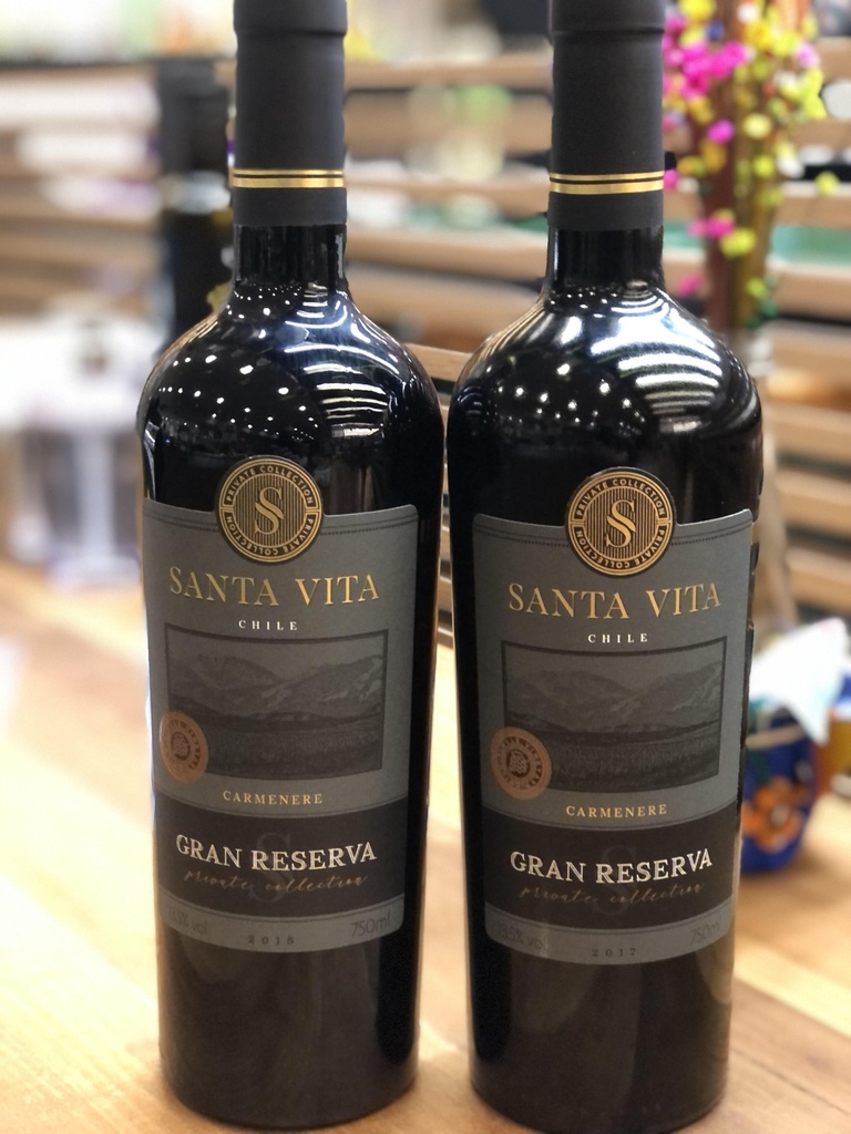 VINHO TINTO CHILENO SANTA VITA GRAN RESERVA CARMENERE 750mL