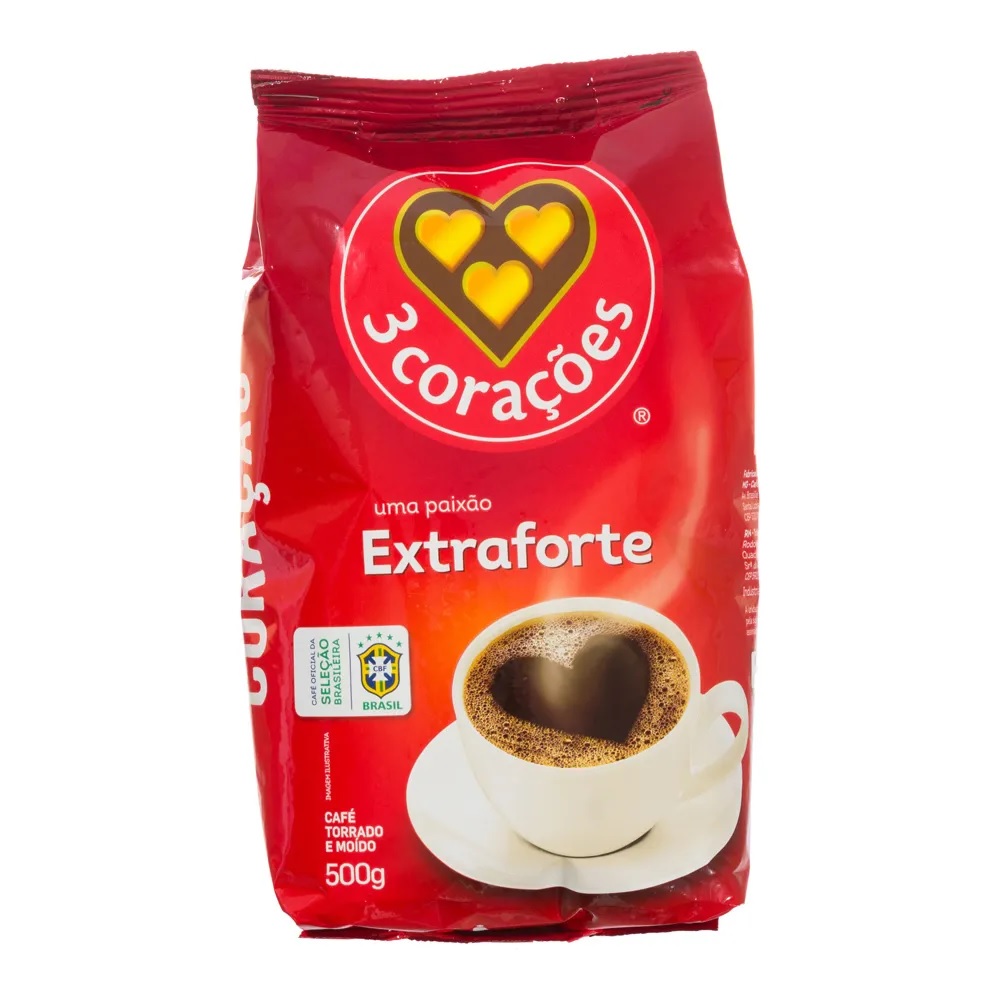 CAFÉ EM PÓ 3 CORACÕES EXTRA FORTE 500G