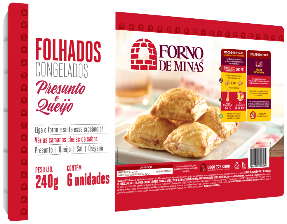 FOLHADO FORNO DE MINAS PRESUNTO/QUEIJO 240G