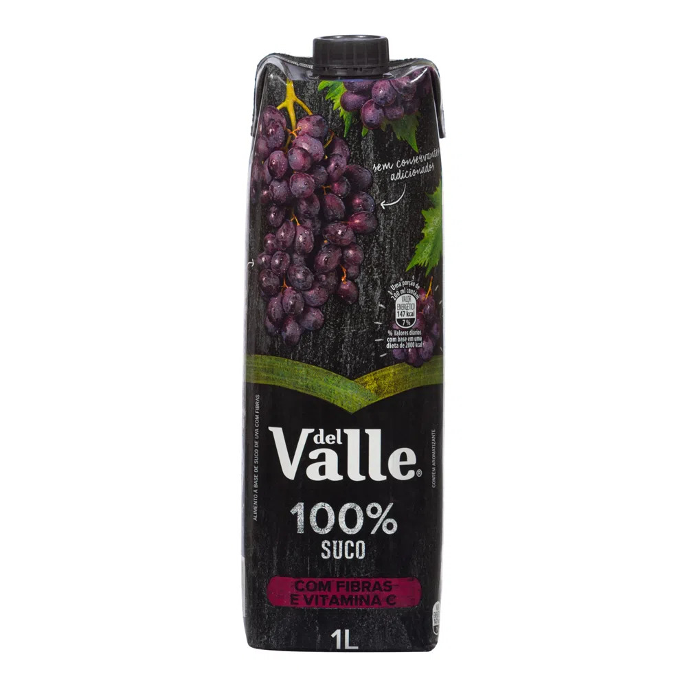 SUCO DE UVA 100% DEL VALLE 1L