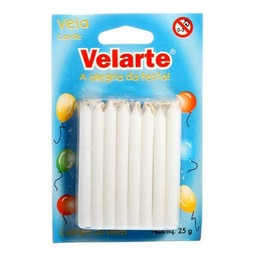 [6542] VELA ANIVERSÁRIO  PALITO BRANCA ROMANA 12 UND